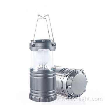 Prezzo a buon mercato marchiato lanterna pieghevole con pop -up con manici staccabili illuminazione esterna 6 lampada a mano a mano lampada da campeggio telescopica